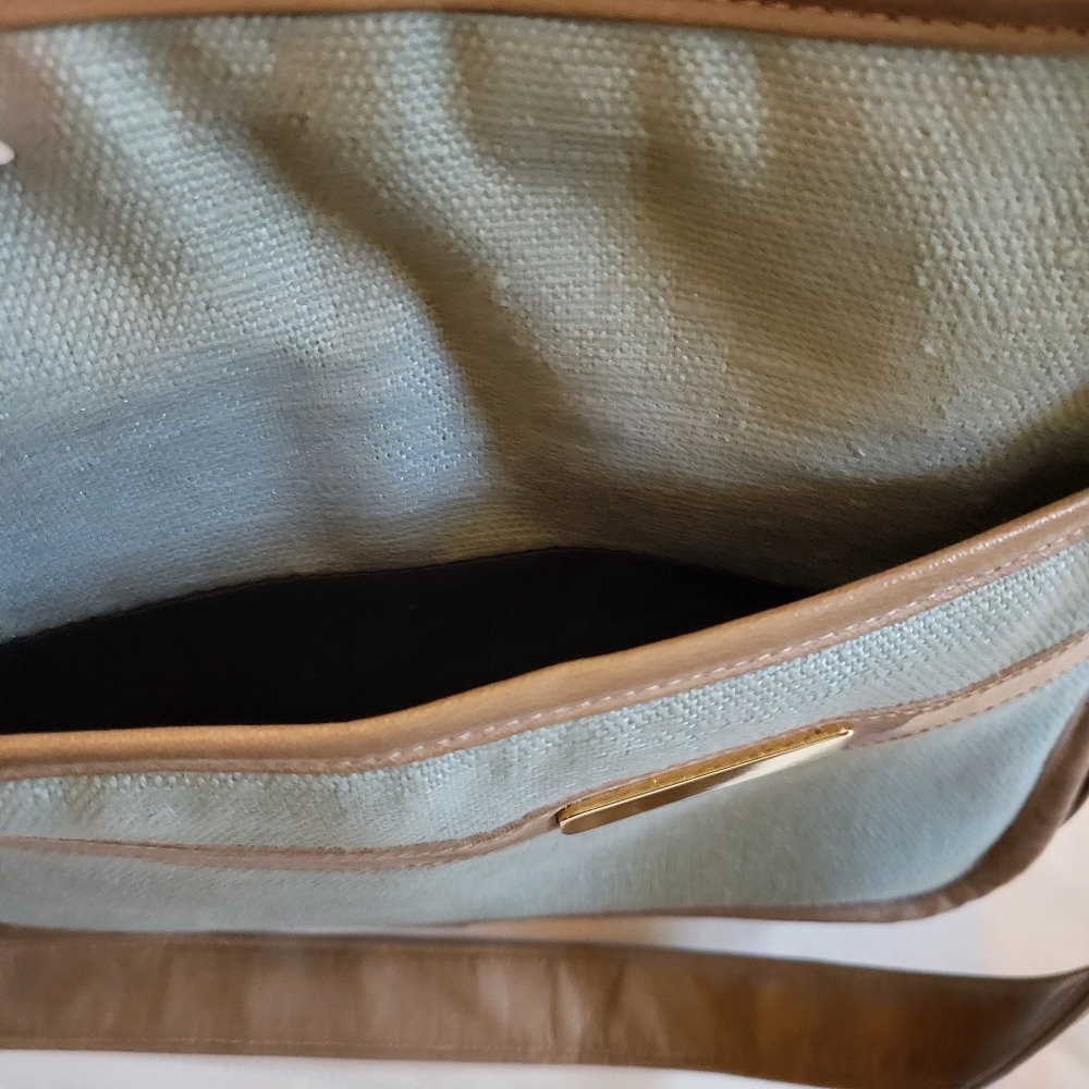 Vintage Mary Ann Rosenfeld Women's Blue and Brown Handbag Purse - Picture 10 of 14